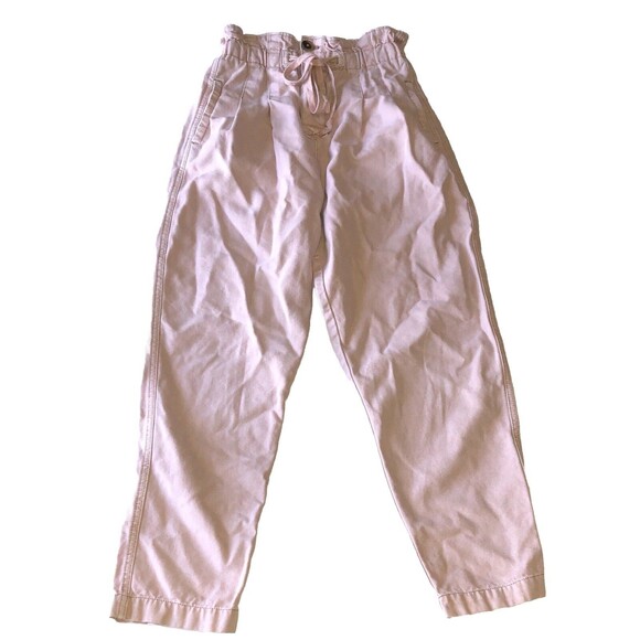 Free People Women’s Margate Paperbag Pants BlushPink Pleated Size XS - Picture 4 of 16